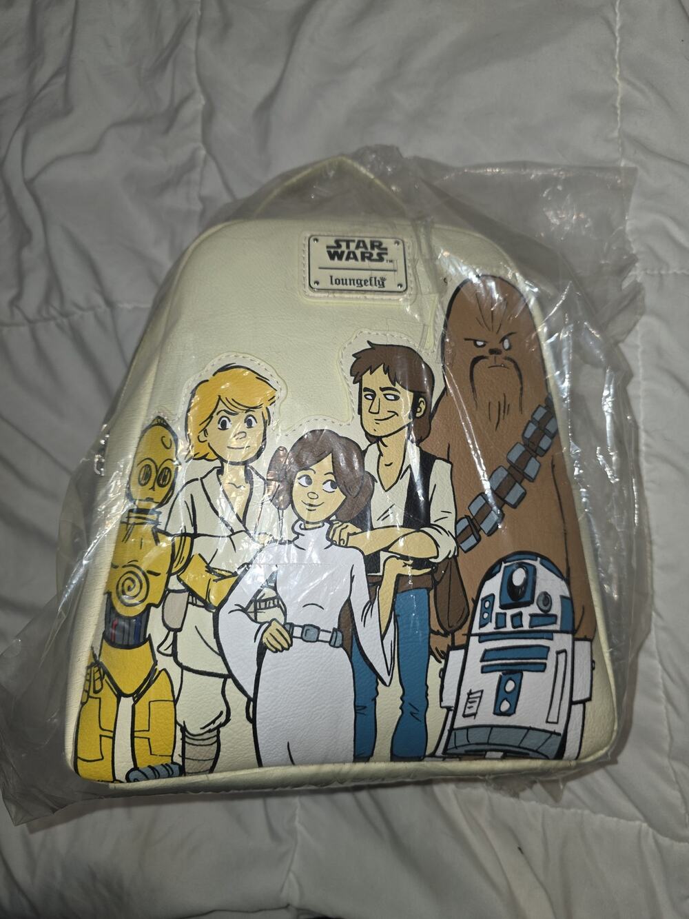 NWT loungefly Disney star wars chewie Leia c3p0 r2d2 mini backpack bookbag tote!